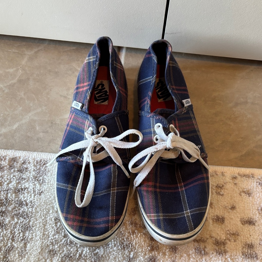 Vans Plaid Sneakers with White Laces